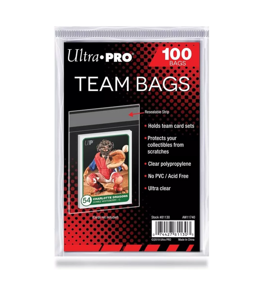 Ultra Pro Team Bags -Clear 100ct- Standard Size